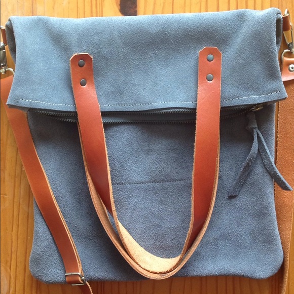 Handbags - Gray Suede Crossbody bag